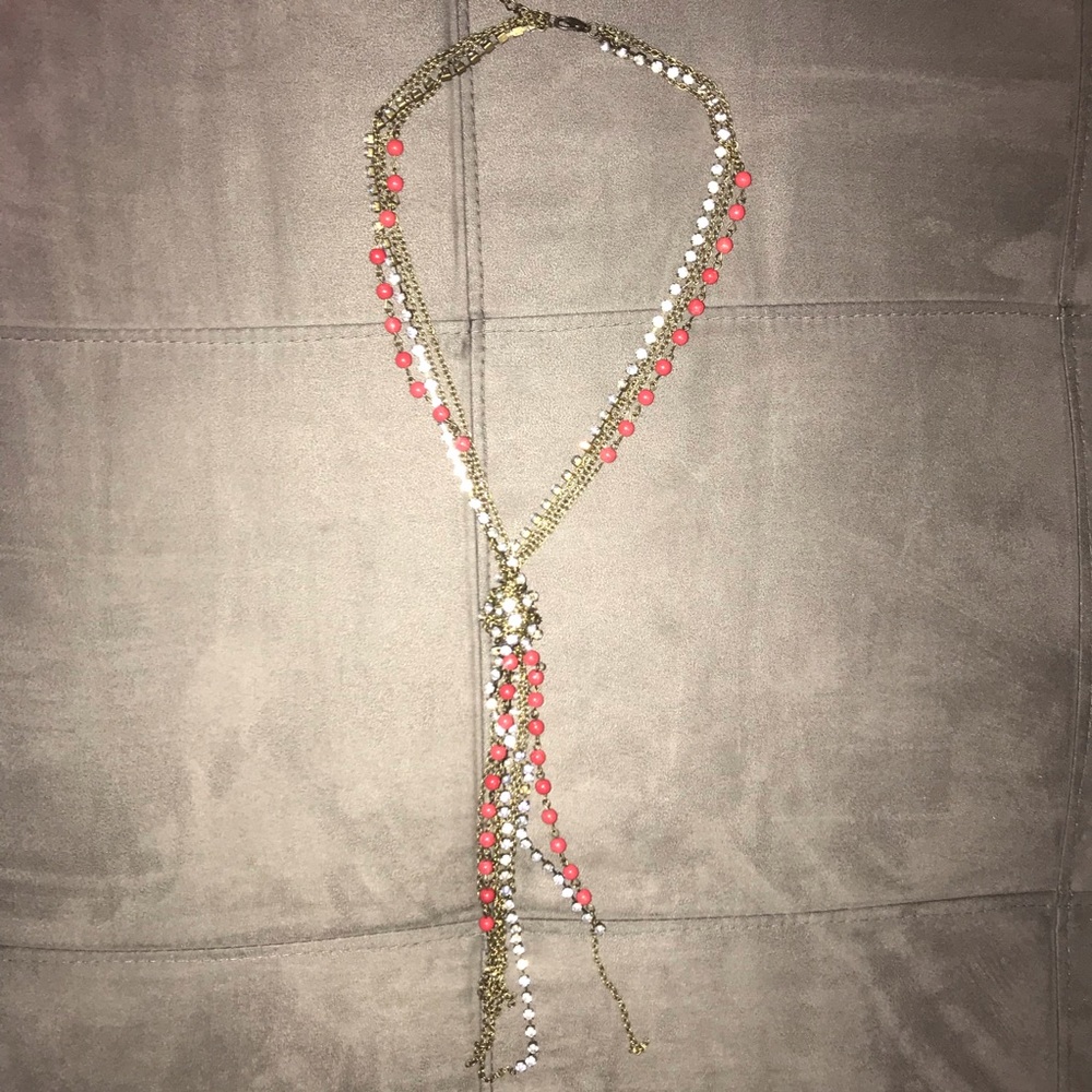 RED BEAD KNOTTED NECKLACE